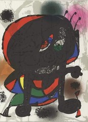 JOAN MIRO Litografia original III 13″ x 9.75″ Lithograph 1975 Surrealism Multico