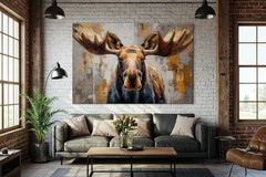 Moose Canvas Wall Art Wildlife Canvas Prints for Living Room 24 x 36in