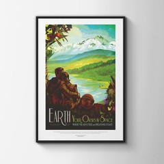 Earth – Your Oasis in Space – Exoplanet Space Tourism Travel Poster NASA JPL