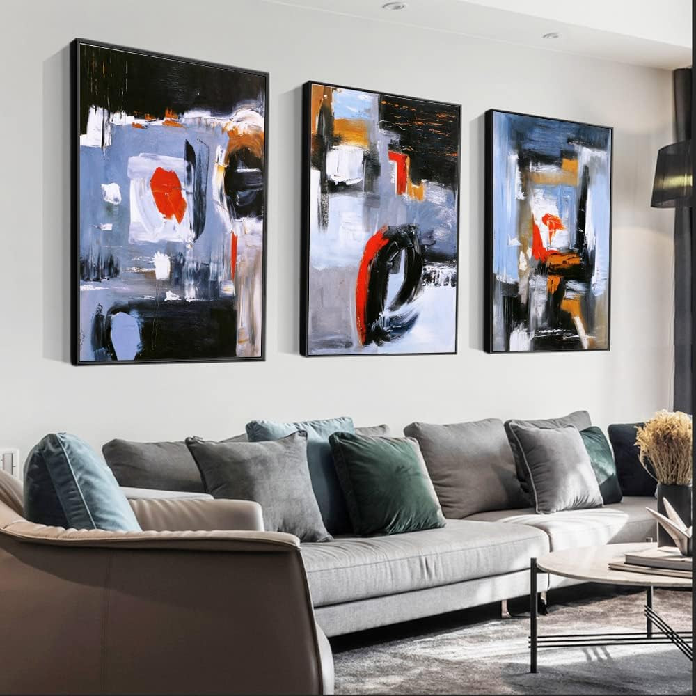 Canvas Wall Art Aesthetic Abstract Graffiti Large 32″ X 24″ Set of 3 Minimalist