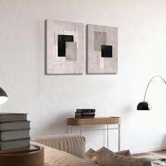 Stylish 2-Piece Abstract Canvas Wall Art for Living Room & Bedroom – 12×16 Inch