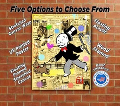 Alec Monopoly Sunday Scroll Art Print | Mounted Canvas | Framed Canvas |Acrylic