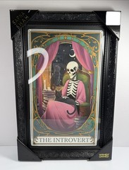 Sapna Shah The Introvert Skeleton Tarot Framed Wall Art Black Ornate Frame New