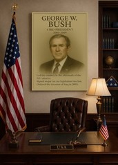 George W. Bush Vintage Portrait USA History Wall Art 43rd President Print