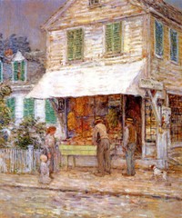 PROVINCETOWN GROCERY STORE 1900 IMPRESSION​IST PAINTING BY CHILDE HASSAM REPRO
