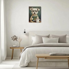 Cute Retro Animals Dog Book Lovers Gifts Bookish Gifts Wall Decor Canvas Wall…