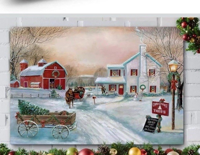 Renditions Gallery Christmas Tree Farm Wall Art 32 in H x 48 in W, Made inUSA