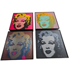 Y2K Andy Warhol Marilyn Monroe Screenprints Framed Wall Art Set of 4 2006 10×10