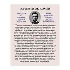 Abraham Lincoln «The Gettysburg Address» Wall Art, 11×14″ US Historical Poster