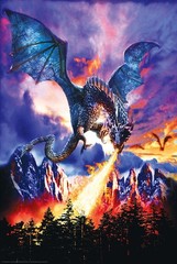 Poster Studio B – Dragon Fire 24×36″ Graphic Painting NEW Wall Art P3179