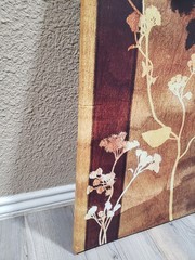 Floral Canvas Print Art Red Brown Beige Black Decorative 26×22