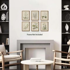 YD&YZY Vintage Botanical Wall Art Neutral Floral Canvas Flower Wall Decor Set of
