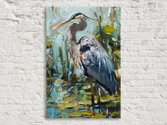Blue Heron Canvas Print Gallery Wrapped Extra Large Living Room Decor