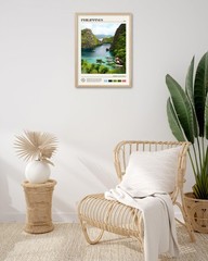 Natural OAK Wood Framed Philippines Natural Scenery Wall Art,12x16in Busuanga…