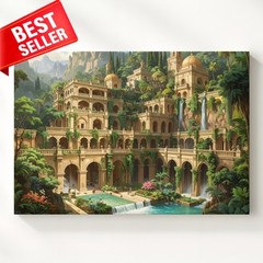 Canvas Wall Art Fantasy Architecture Lush Cityscape Built Side Characterized