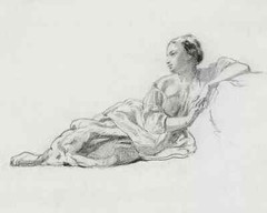 Vintage Woman Sketch Giclee Art Print on Canvas Wall Decor for Home