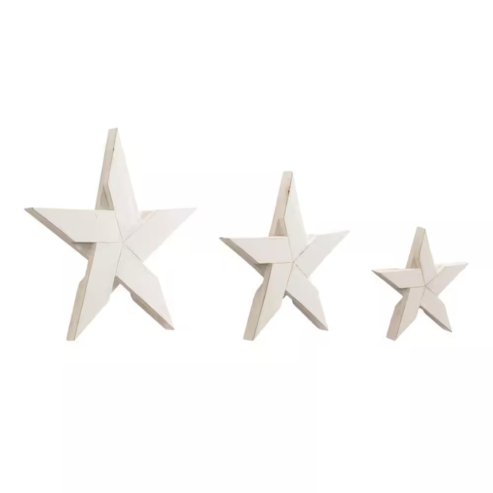 Gallantry 18 In. X 19 in White 3 Piece Wooden Wall Art Set