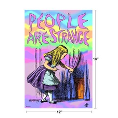 People Are Strange Alice Wonderland Looking Glass Mad Hatter Trippy Poster 12×18
