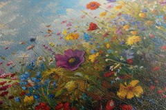 Wildflower Wall Art Panoramic Canvas Print Framed Large Living Room Decor