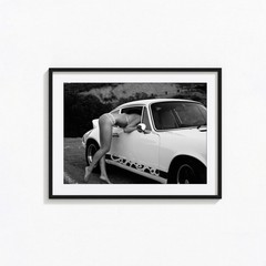 Porsche Carrera Poster, Vintage Porsche Black and White Wall Art, Home Decor