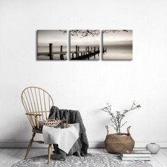 Canvas Wall Art Print Painting Picture Home Dec Photo Landscape Bridge Lake Gray