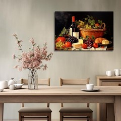 Kitchen Wine Wall Art Food Picture Prints Grape Fruit Still Life Painting Mod…