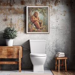 SASQUATCH FLOWERS Poster, Bigfoot Botanical Decor, Romantic Cryptid Wall Art