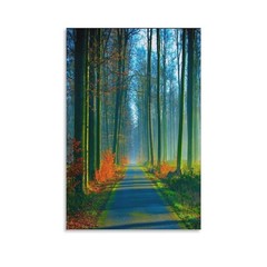 Landscape Poster Road Trees Home Unframed Indoor Canvas Art 12×18 Inch 1-Piece
