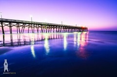 Surfside Beach Pier Sunrise Photography Print, South Carolina, Beach House Decor