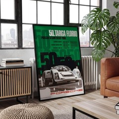 Targa Florio 1966 Porsche 906 Poster Wall Art Vintage Racing Canvas