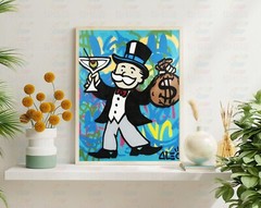 Alec Monopoly Martini Art Print | Mounted Canvas | Framed Canvas |Acrylic