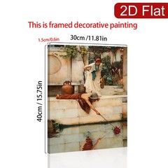 Vintage Garden Lady Classical Oil Canvas Wood Frame Wall Decor Gift