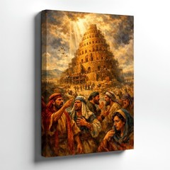 Canvas Tower of Babel Biblical Scene Ancient City Painting Living Room Decor