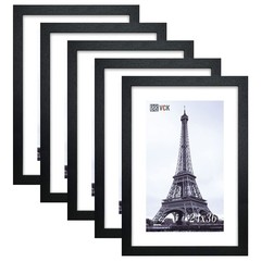 VCK 24 x 36 Inch Black Poster Frame Wood with Plexiglass Hanging 24×36,
