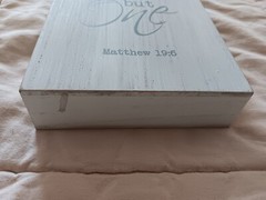 Religious Quote White Gray Shabby Chic Artwork No Longer Two But One Matthew19:6