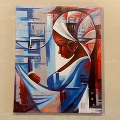 African American Wall Art Abstract Black Woman Picture Artwork Canvas Painting