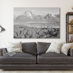 Ansel Adams Mount Moran Grand Teton Mountain Landscape Canvas Wall Art Print