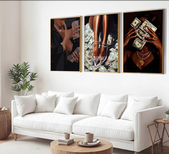 Trendy Black Girl Money Wall Art African American Women Pictures Wall Decor Fash
