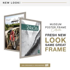 Poster Frame 24×36 Barnwood Vertical Horizontal Wall Hanging MCS Museum Large
