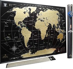 My Map Black Edition Scratch Off World Map Poster  35×25
