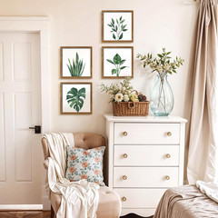 Artbyhannah Framed Bathroom Wall Art Decor, 10X10 Inch 4 Pack Botanical Gallery