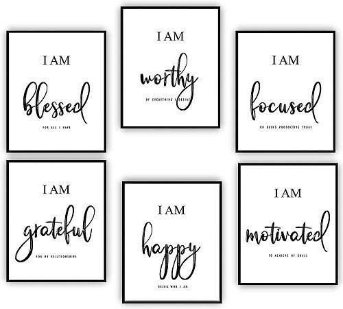 Inspirational Quotes Motivational Wall Art the Art of Words ~ Décor ~ Lot of 6