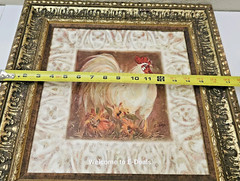 Rustic Country Chicken Canvas Farmhouse Elegant Fine Frame 17 X 17 IN