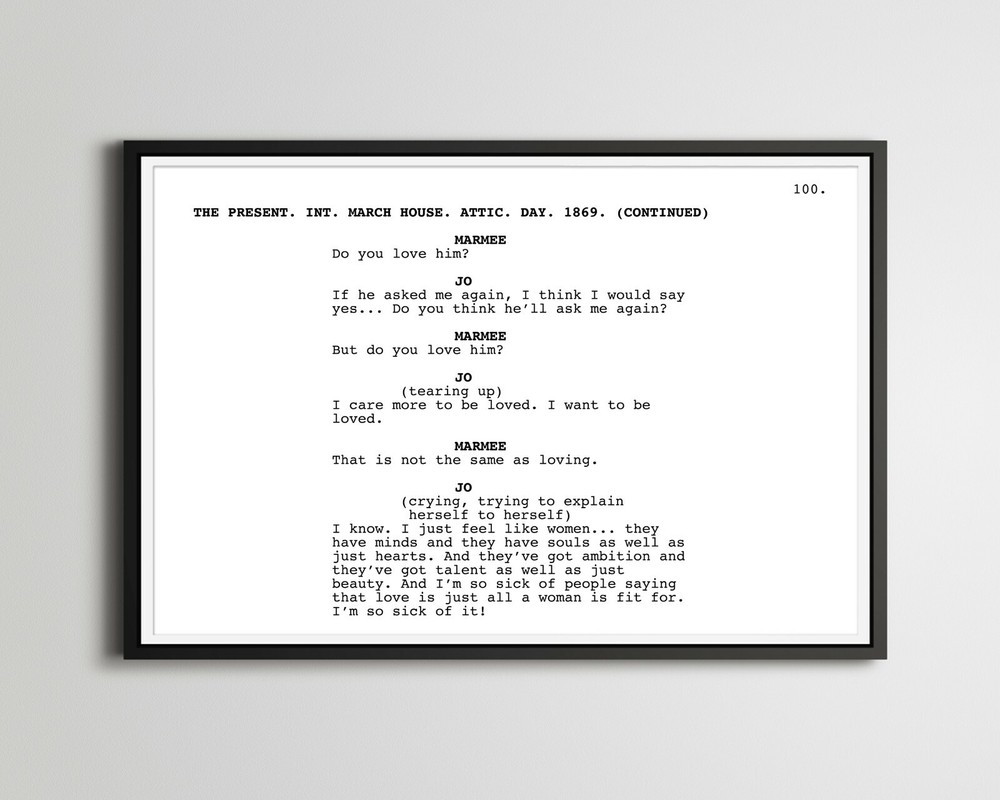 Little Women – Script POSTER! (up to 24″ x 36″) – 2019 Movie – Film – Screenplay