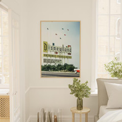 Disneyland Entrance Sign 1950s, Disneyland Poster, Theme Park Print. Retro Art