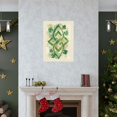 Abstract Shamrock Watercolor Matte Poster | Vertical St. Patrick’s Day Art