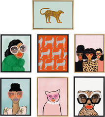 Sylvie Shade Squad Framed Canvas Wall Art by Kendra Dandy, 18X24 Natural, Chic M