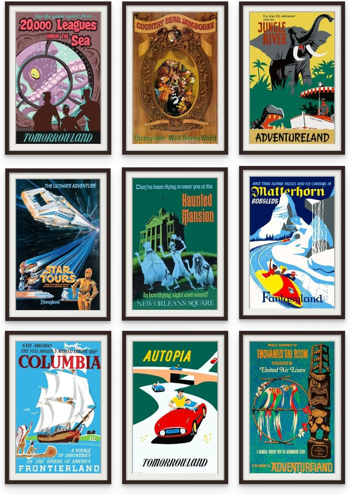Vintage Disney Posters – Disneyland Ride Posters, Disney Home Decor Adult, Vinta