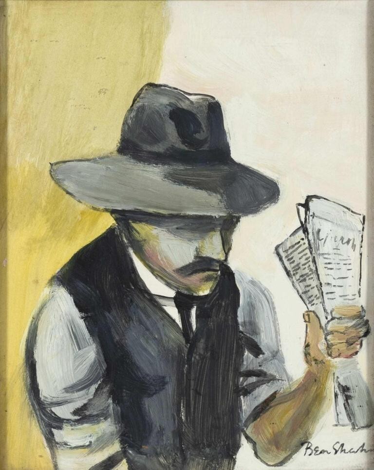 Man with Newspaper – Ben Shahn – 1940 – American Social Realism Political Art