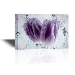 Wall26- Canvas Wall Art Home Decor- Two Purple Tulip Flower Petals- 12×18 inches